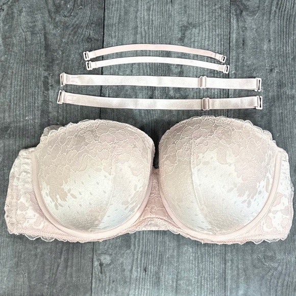 Torrid Bombshell Pink Lace Strapless Push-Up Bra [001] - Picture 4 of 12